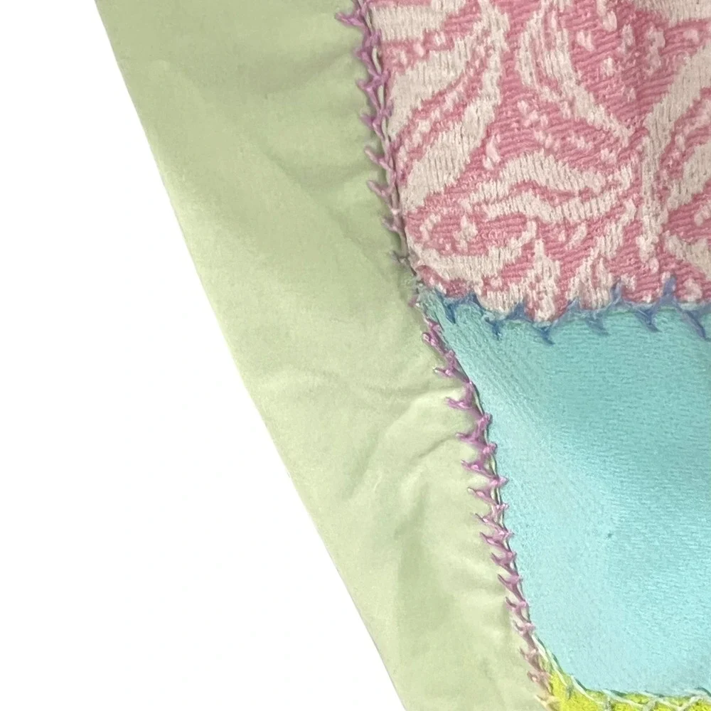 Vintage Pastel Floral Patchwork Quilt Throw 50x62‎